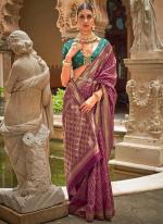 Silk Dark Pink Wedding Wear Weaving Saree